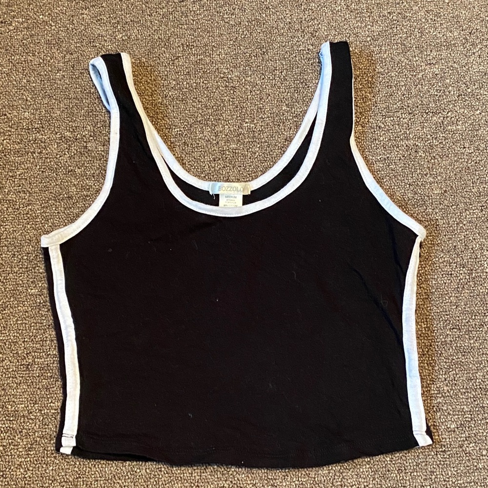 Black Cropped Tank Top